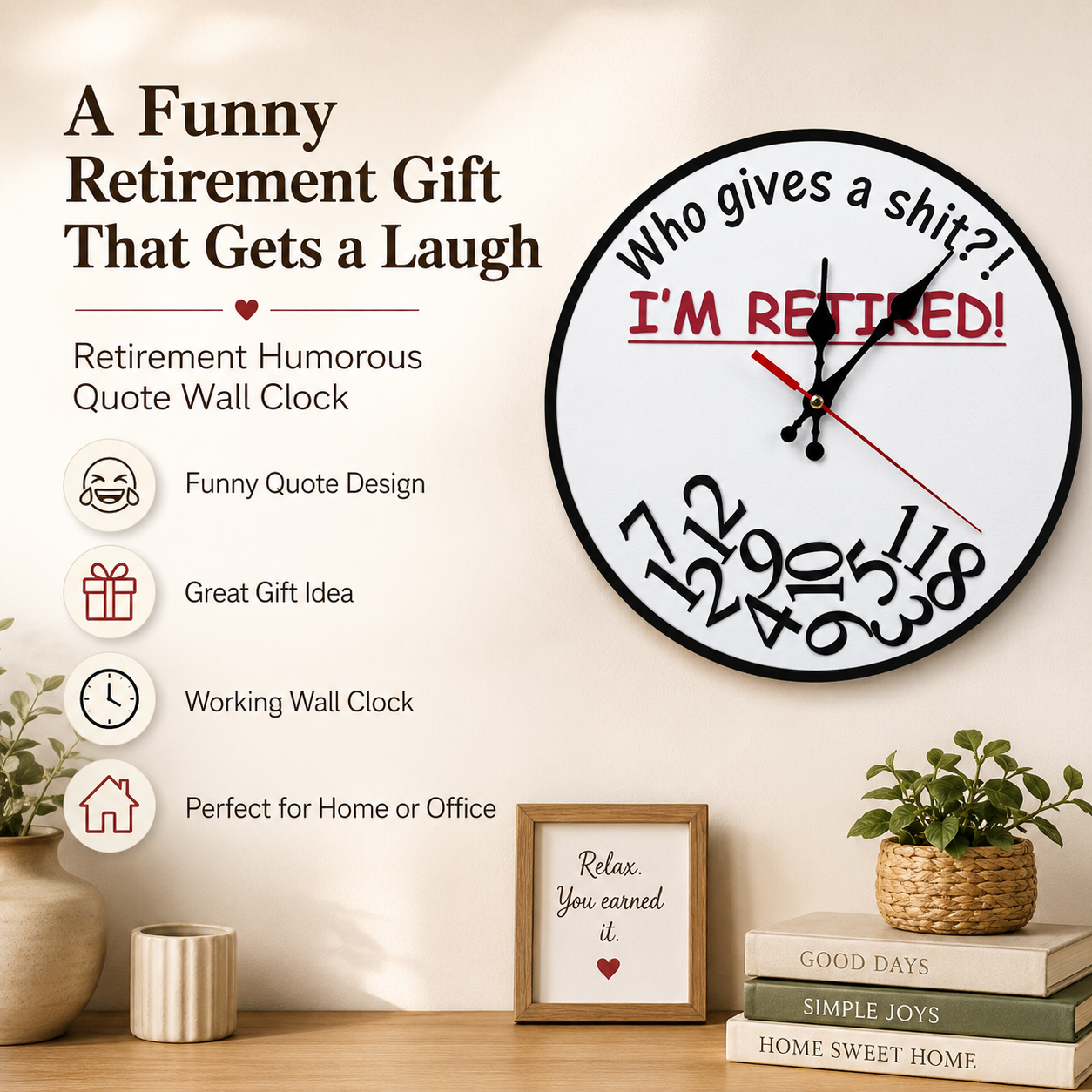 🔥Hot Sale 49% OFF🔥Retirement Humorous Quote Wall Clock