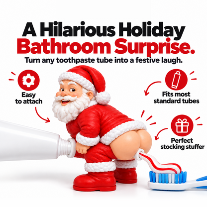 🔥HOT SALE🎅🪥 Cheeky Santa Toothpaste Topper - Funny Christmas Gag Gift 🎄