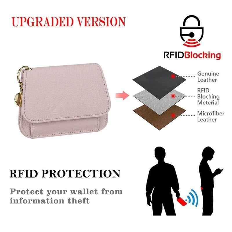 ⚡RFID Short Wallets for Women – Fashionable Card Holder with Key Ring & Coin Purse