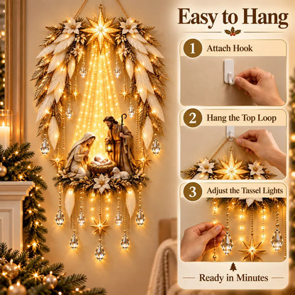 ✨ Lighted 3D Angel Wings Christmas Nativity Wall Decor ✨