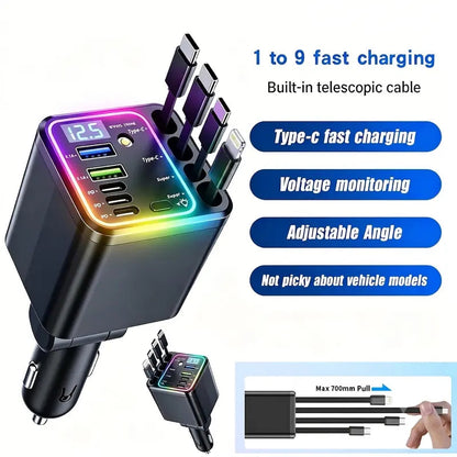🚗120W Compact Retractable Car Charger⚡