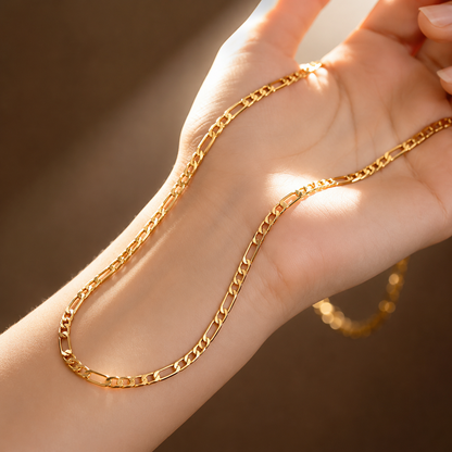 Elegant 2-Piece 18K Gold Jewelry Set – Bracelet & Necklace for Men & Women
