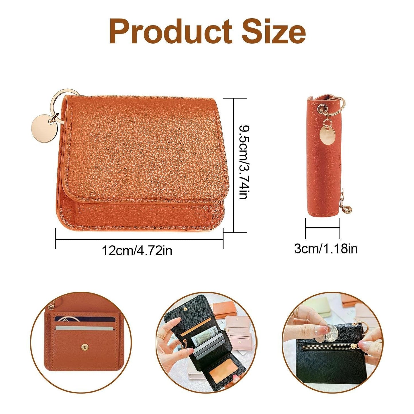 ⚡RFID Short Wallets for Women – Fashionable Card Holder with Key Ring & Coin Purse