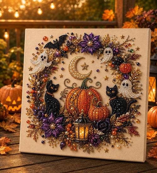 ⚡Halloween Pearl Art DIY Kit – Turn Tiny Pearls into Spooky-Cute Magic