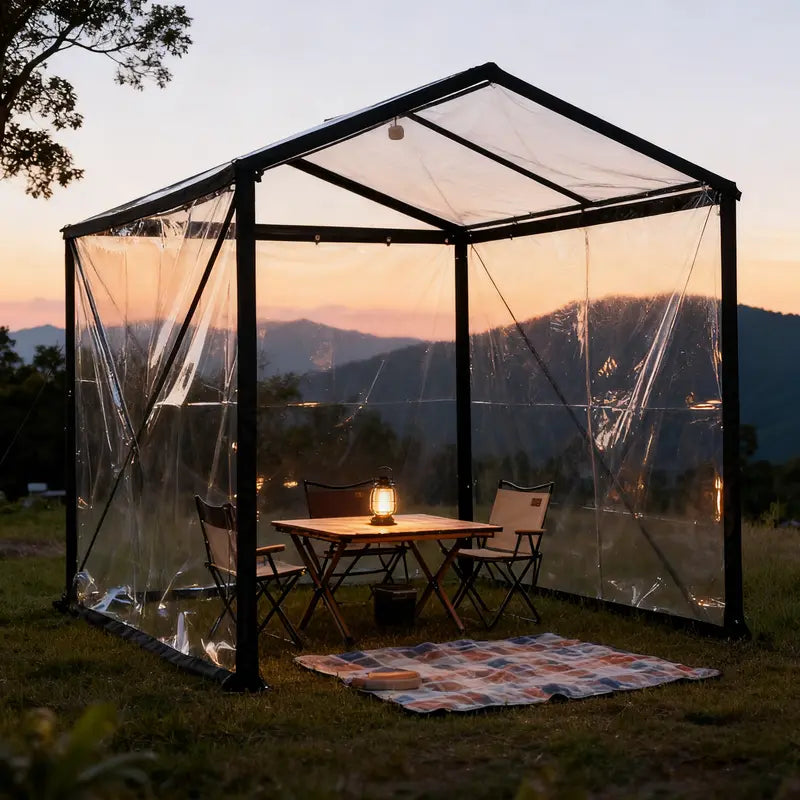Clear Waterproof PE Tarp, Transparent Outdoor Cover with Metal Grommets💧