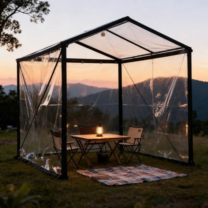 Clear Waterproof PE Tarp, Transparent Outdoor Cover with Metal Grommets💧