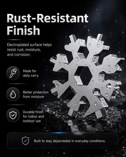 🔧 18-in-1 Snowflake Multi-Tool Wrench | Compact EDC Tool