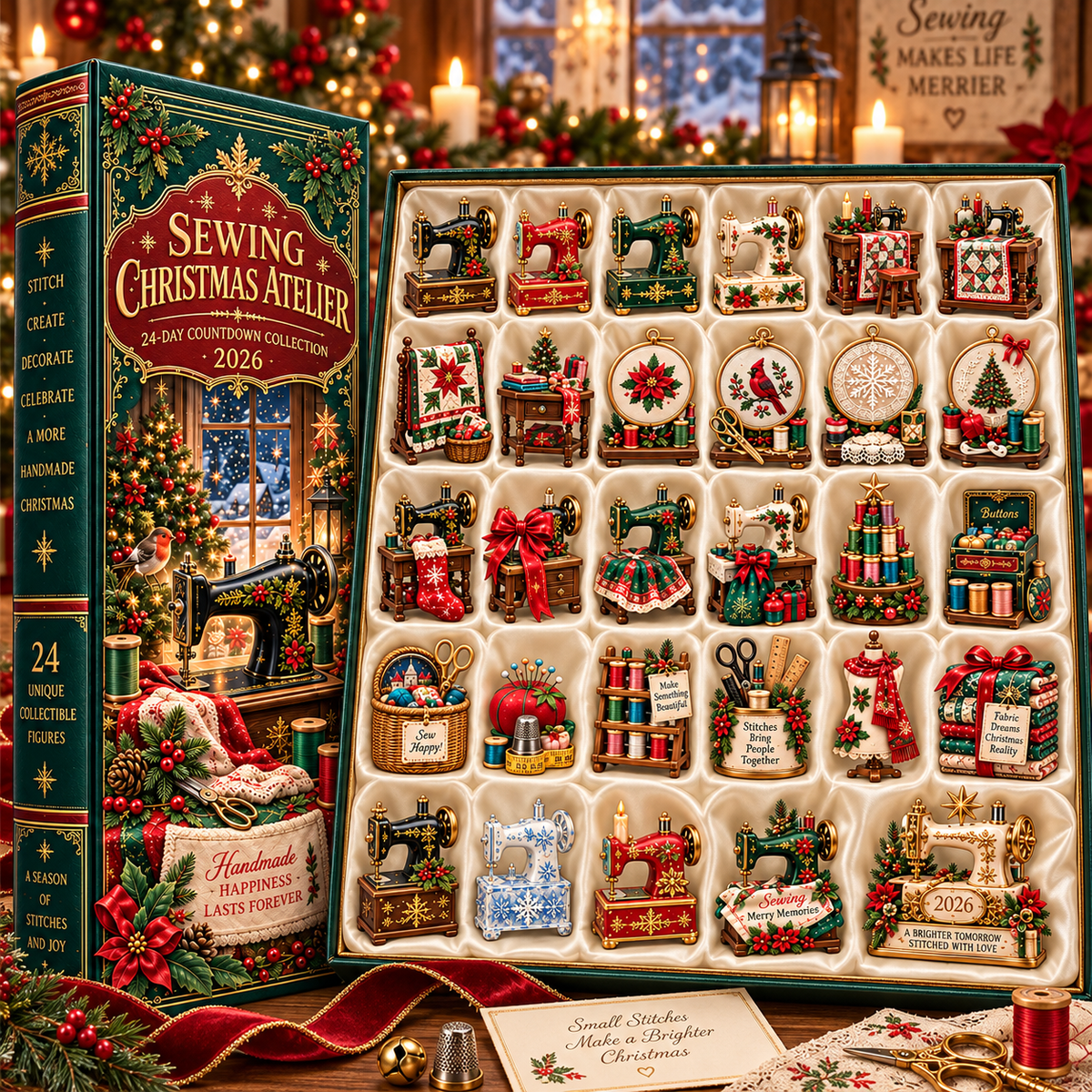 🩷Sewing Christmas Atelier 2026 – 24-Day Countdown Collection with 24 Unique Sewing & Quilting Miniatures