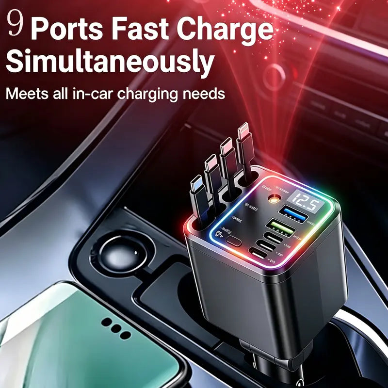 🚗120W Compact Retractable Car Charger⚡