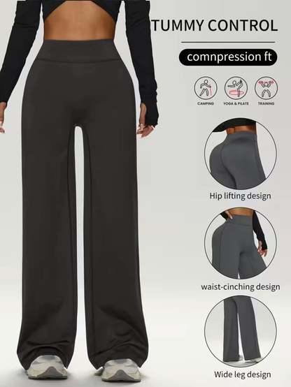 2026 Spring Activewear Essential-Plus-Size Women’s Wide-Leg Yoga Pants Set