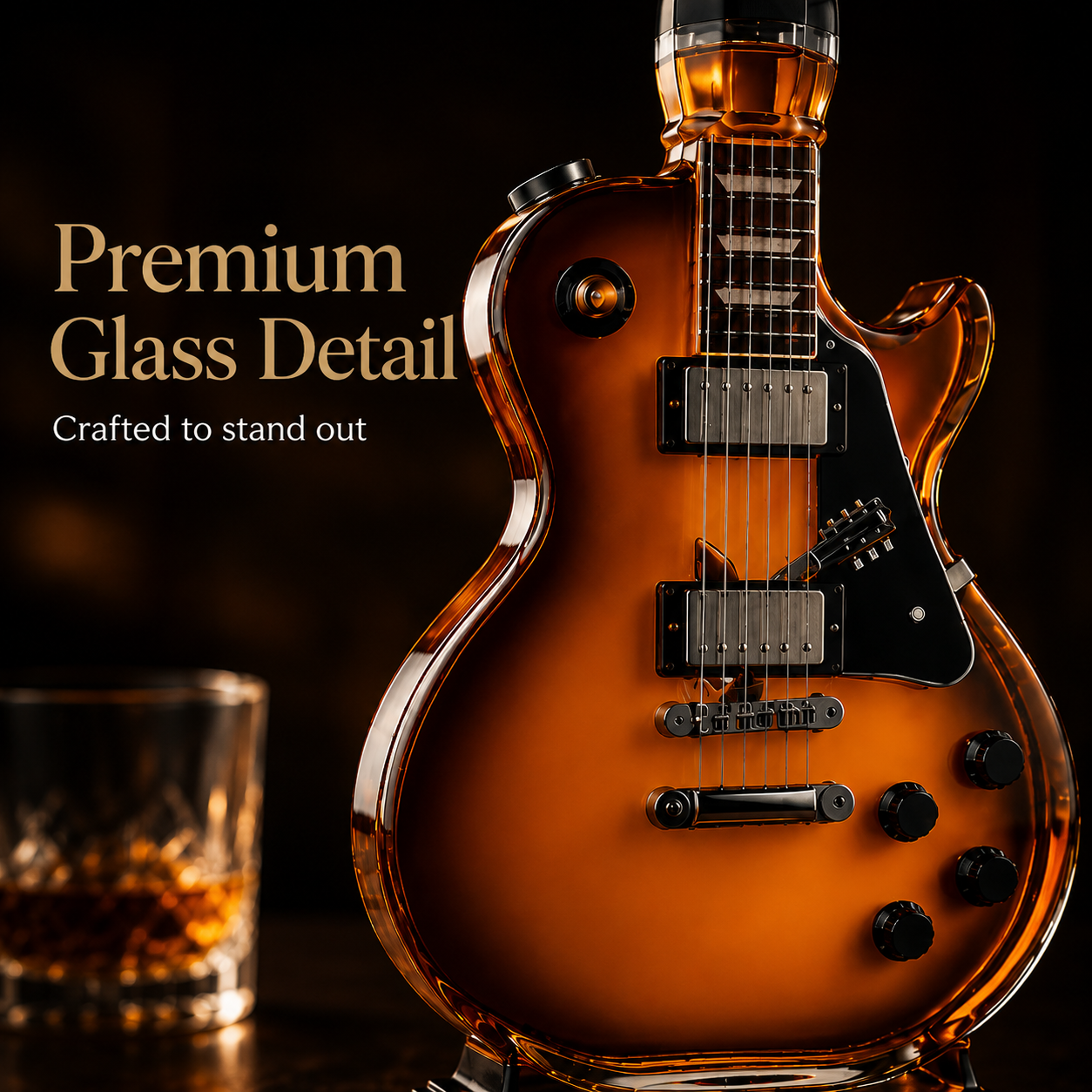 🎁 Father’s Day 49% OFF – 🔥Appetite for Rock: Vintage Sunburst Guitar Figurine Spirit Bottle