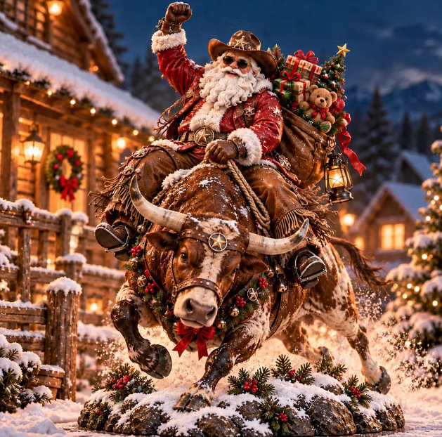 🔥 Last Day 50% OFF – 🤠 Cowboy Santa Rides Into Christmas 🎅✨