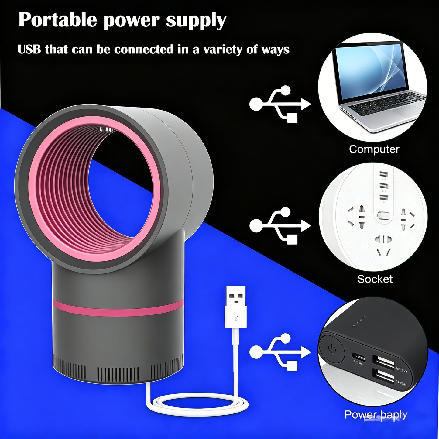 🦟 LED Mosquito Killer Lamp – Mute UV Light, Bug Trap for Home