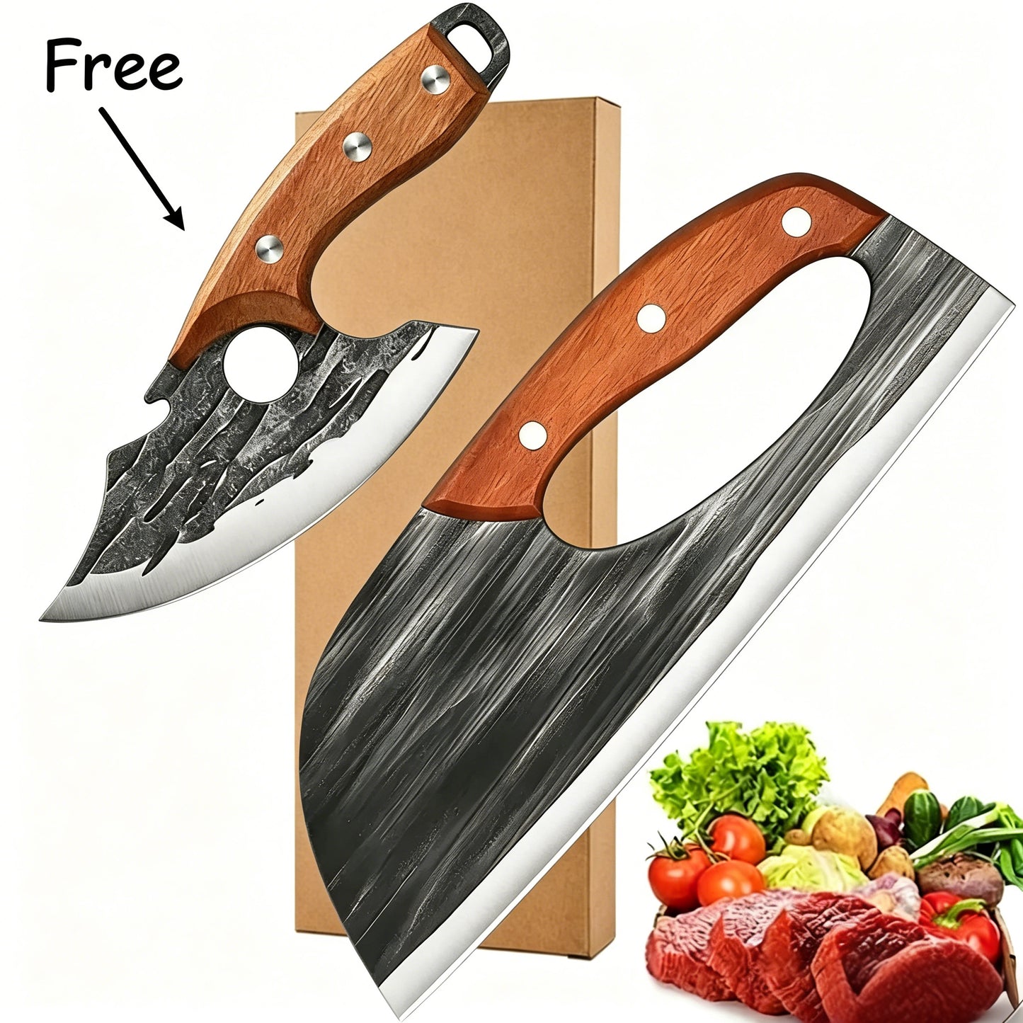 🎁 [Buy 1 Get 1 Free] Premium 2-Piece Kitchen Knife Set – Hand-Forged