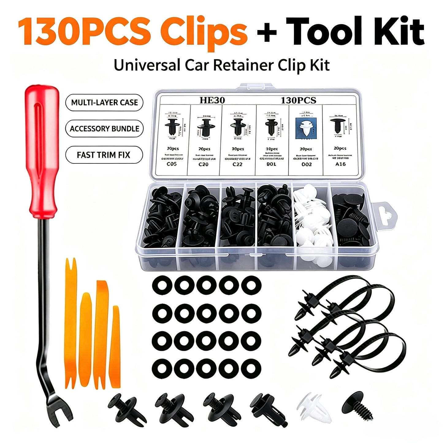 🚗50% OFF TODAY🔧725PCS Car Retainer Clip Kit with Remover 🧰