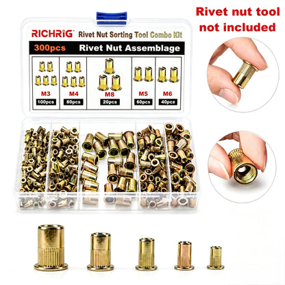 🛠️  Rivet Nut Tool – M3-M8 Rivnut Kit, Carbon Steel Manual Riveter, Auto Repair & Workshop Use