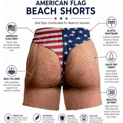 🔥Summer Hot Sale Promotion-49% OFF🌞-Funny Patriotic Men Swim Trunks