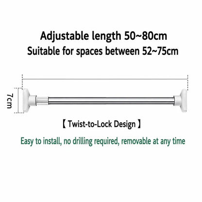 🧺 Expandable Closet Rod – Punch-Free, Adjustable, No Drilling