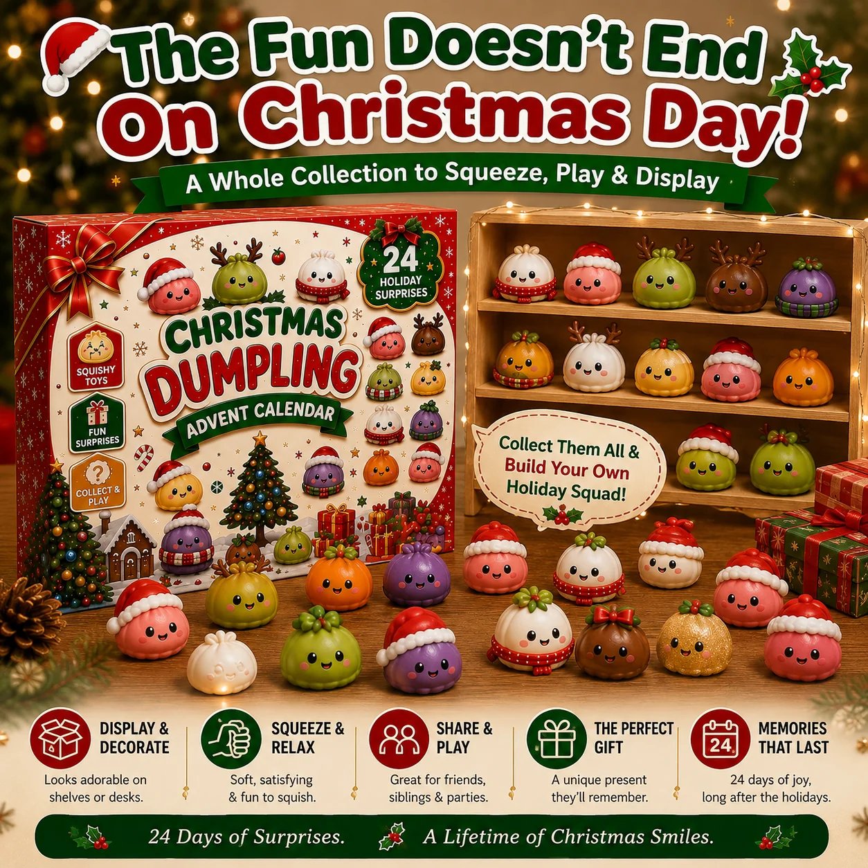🎄 CHRISTMAS SPECIAL | 24 Days of Mini Squishies – Cute 2026 Advent Calendar with Daily Dumpling Surprises