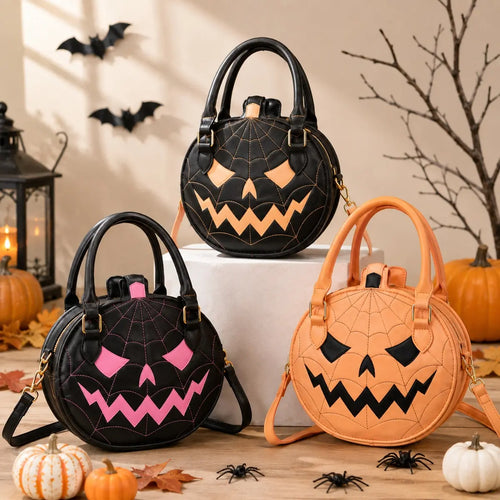 🎃 Spooky Jack-O'-Lantern Pumpkin Crossbody Bag