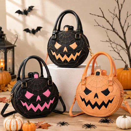 🎃 Spooky Jack-O'-Lantern Pumpkin Crossbody Bag