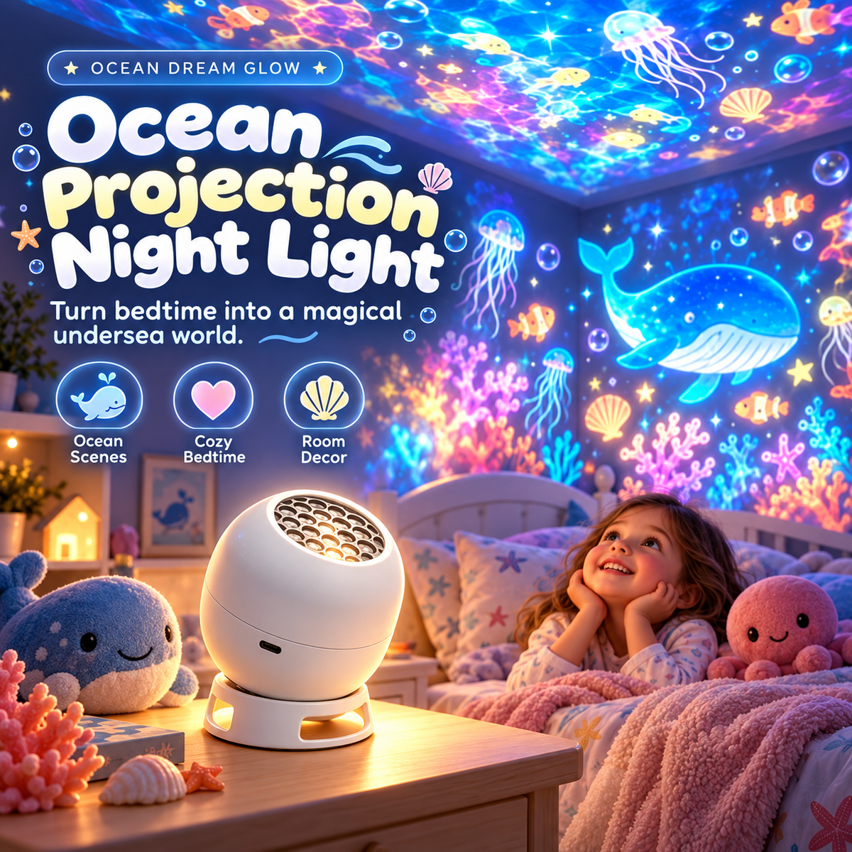 🌙 Magical Image Projection Night Light – Make Bedtime Something To Look Forward To