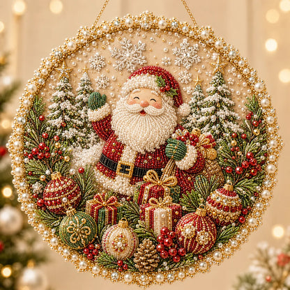 🌸 Four Seasons Pearl Art Wreath Kit – DIY Holiday Decor