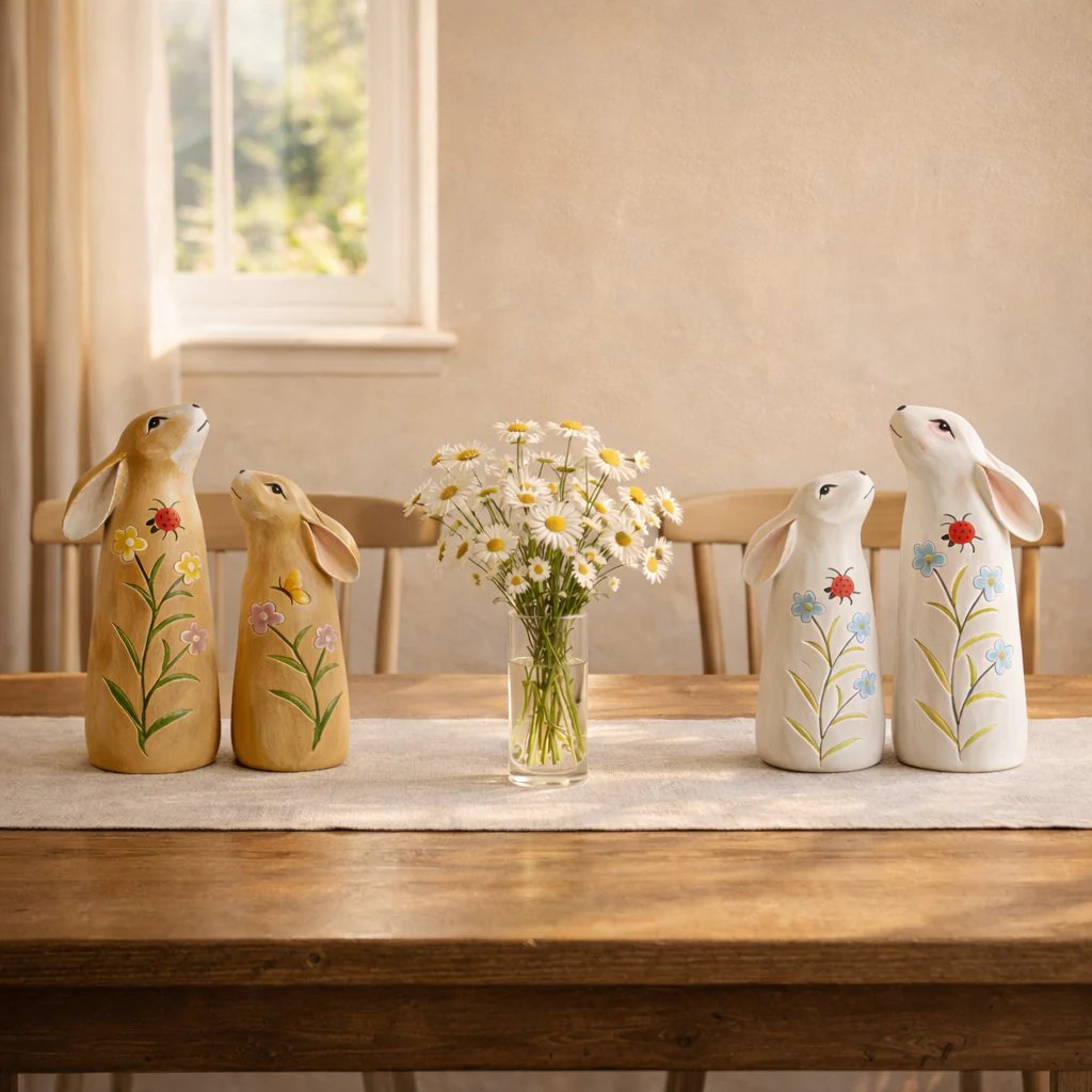 🔥Easter Hot Sale 49% OFF -Hand-Painted Spring Bunny Figurines