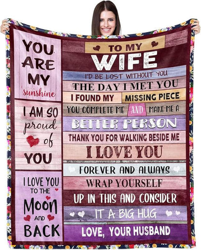 💝Husband’s Love: The Ultimate Cozy Blanket Gift for Wife