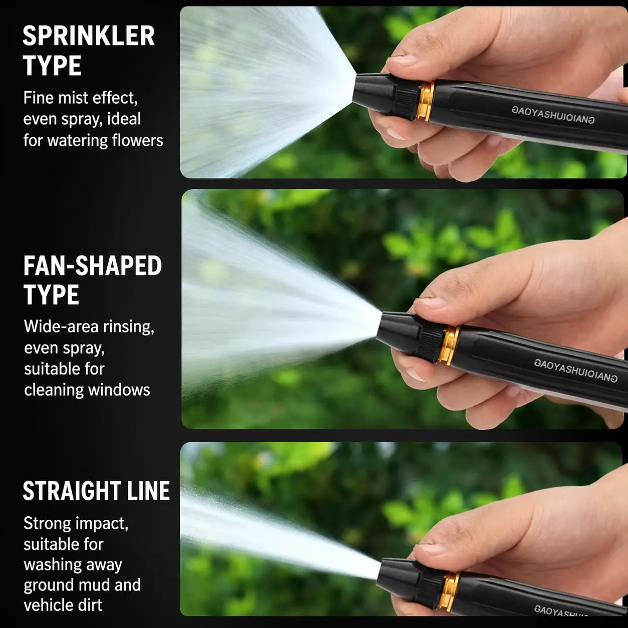 💦Car Wash Water Garden Hose Sprayer,Metal Heavy Duty High Pressure Water Hose Anti-Leakage Hose Nozzle