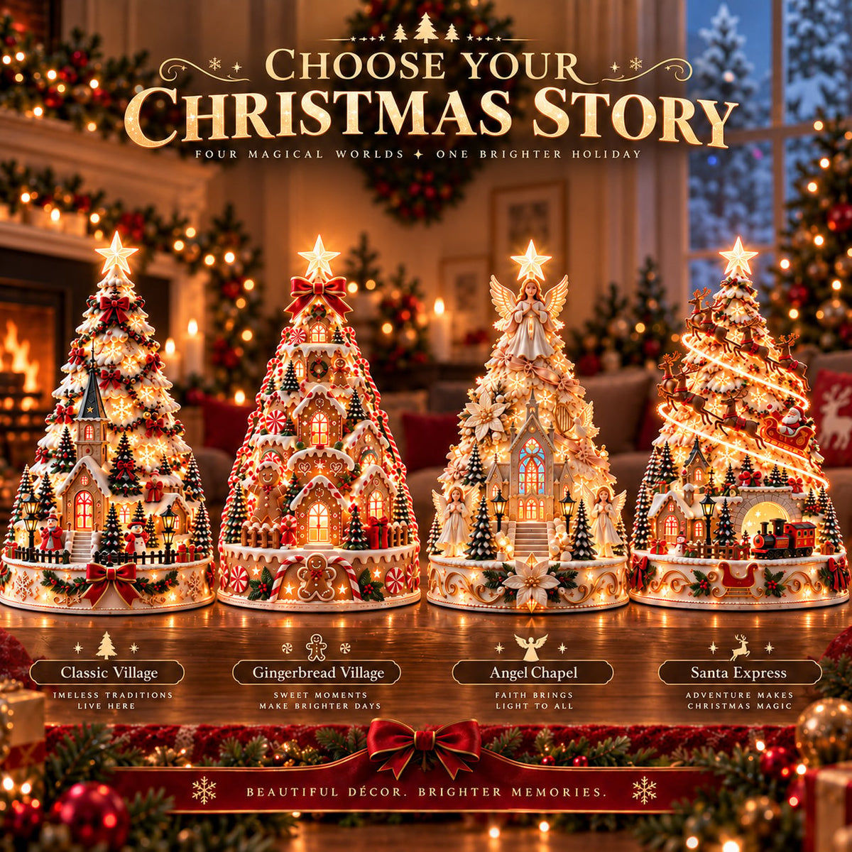 🏆 6,000+ Sold - 🎄MerryRealm Christmas Village Lightscape Tree