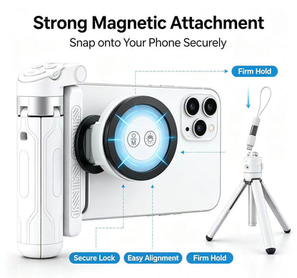 🔥Zoomable Magnetic Palm Grip | Selfie Stick & Tripod