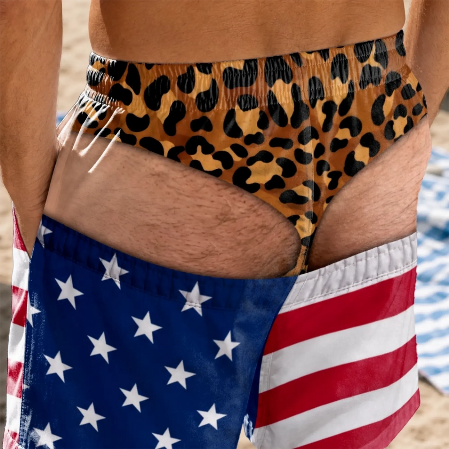 🔥Summer Hot Sale Promotion-49% OFF🌞-Funny Patriotic Men Swim Trunks