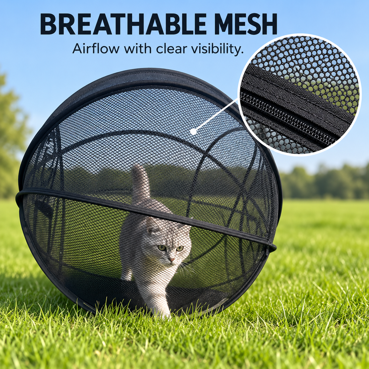 🎉🐱🌿 FreshAir Cat Haven™ – Pop-Up Mesh Playpen🎉