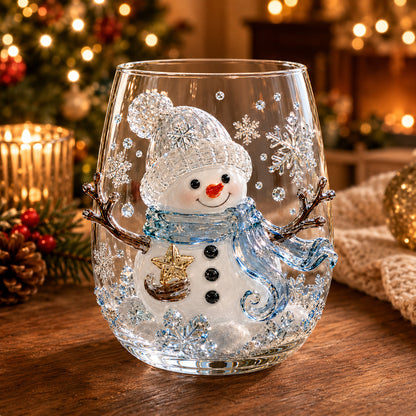 🎅 Magical Christmas 3D Glass Cup Collection – Santa, Reindeer, Snowman & Christmas Tree