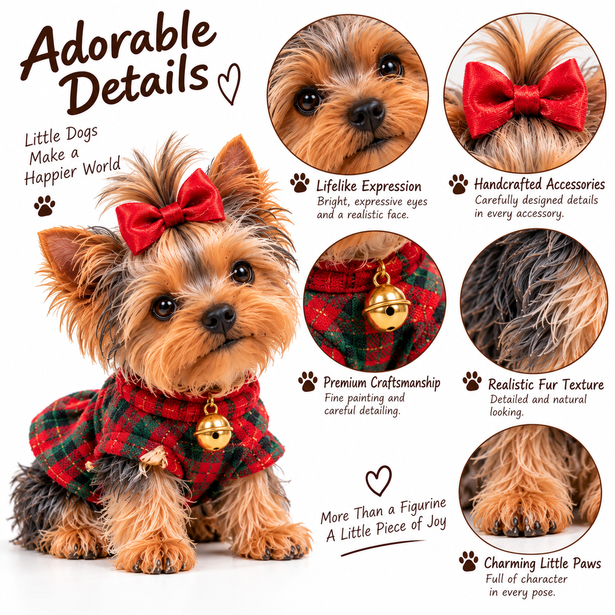 ❤️24 Days of Yorkshire Terrier – 24 Unique Yorkie Figurines | Christmas Collectible Gift Set❤️