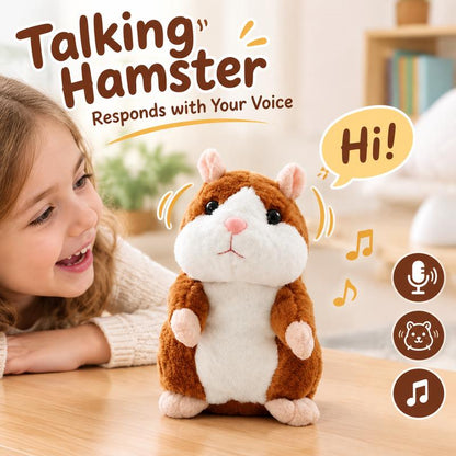 🐹💝70% OFF!!!-Ready for Christmas!🎄🎁Talking Hamster Plush – repeats whatever you say, auto head-shaking, hilarious fun for kids & adults
