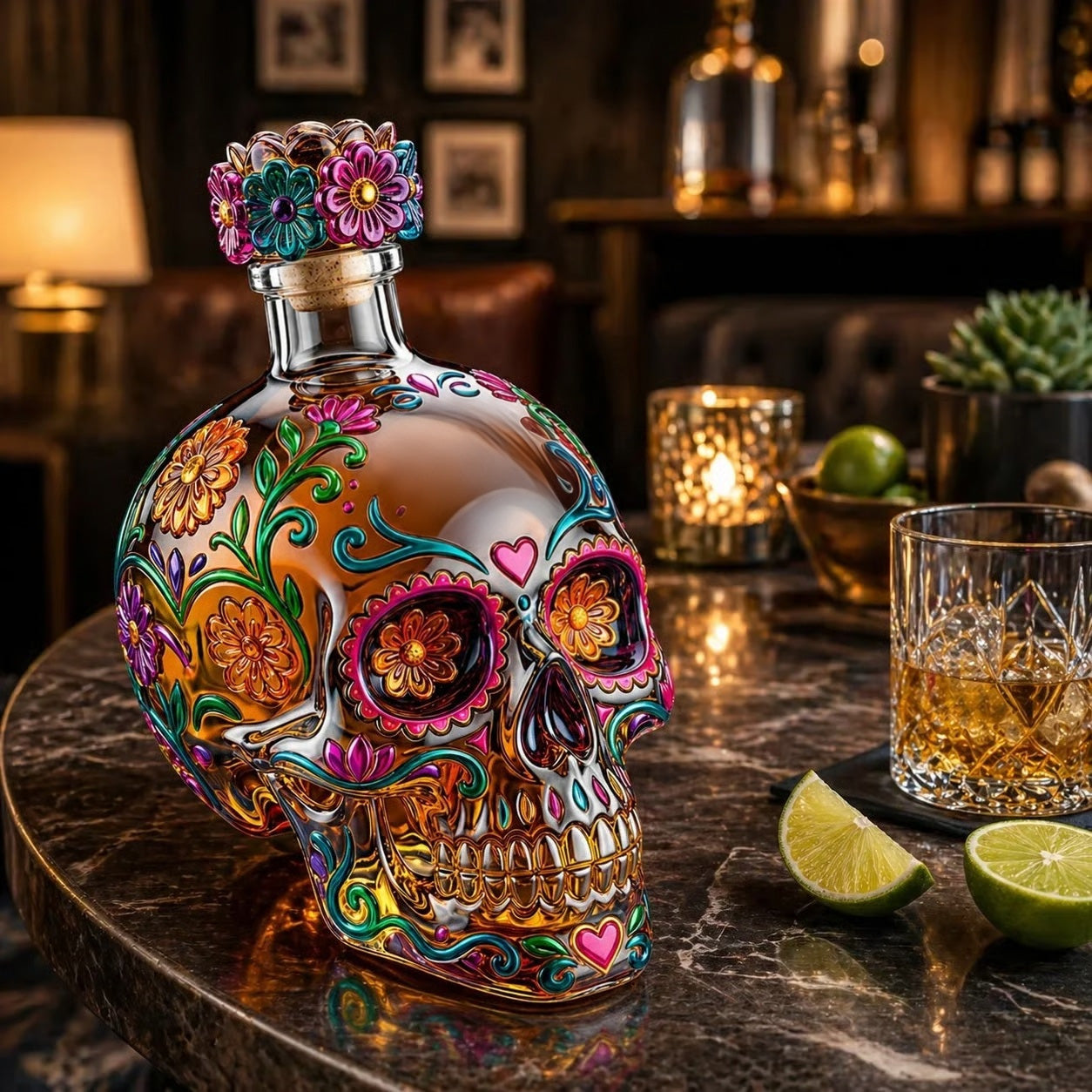 💯Day of the Dead Limited Edition Tequila Bottle HOT SALE
