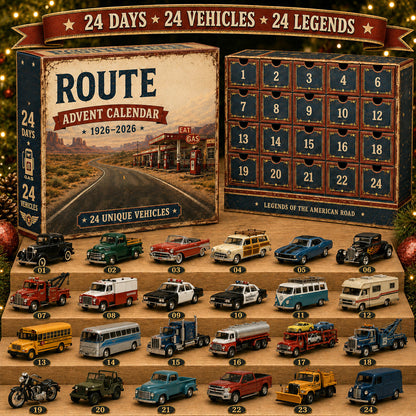 Route 66 Centennial Advent Calendar – 24 Days of American Road Legends | 1926–2026 Collector’s Edition