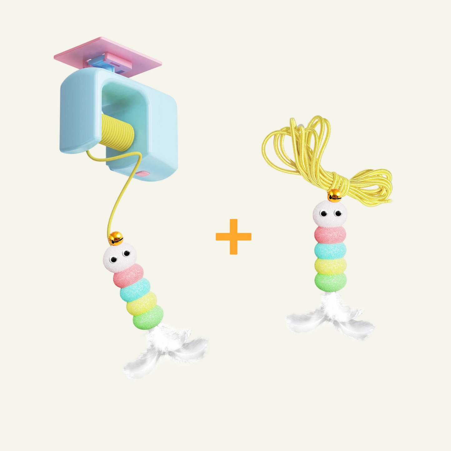 Interactive Cat Toys, Echargeable HangingDoor Cat Toy with Replacement Toy and Elastic Rope, Automatic Electric Flying Feather Cat Toy for Chase Exercise Enrichment Stimulation, Durable Safe Hanging Toy for Bored Kittens Adult Multi Cat Households teaser