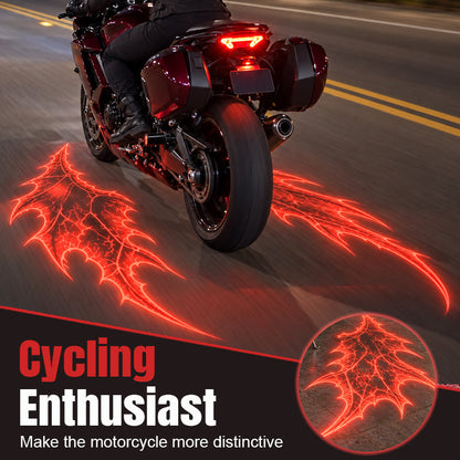 🏍️🔥 Motorcycle Devil Wing Projection Lights – Cool LED Ground Lighting for Riders! ⚡