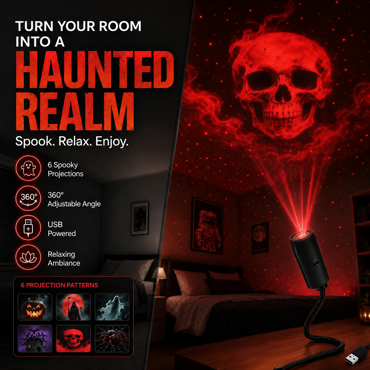 💡New HD Christmas Projector – 6 or 10 Festive Scenes