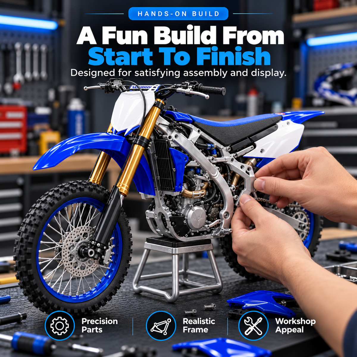 🏁 DIY Motocross Model Kit – Build & Display Your Own Dirt Bike 🏍️