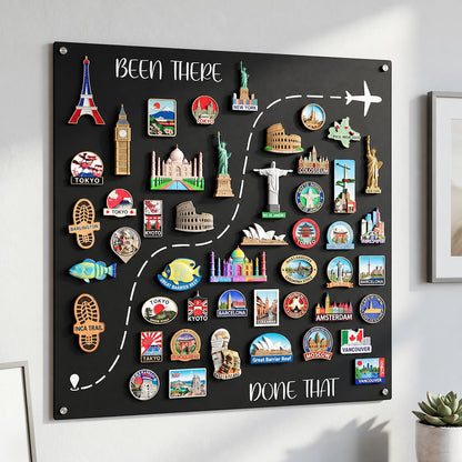🔥49% OFF Today🌏Been There, Done That Travel Magnet Display Board – Round Souvenir Magnet Wall Organizer, Personalized Travel Memory Decor & Unique Gifts for Travelers 🎁