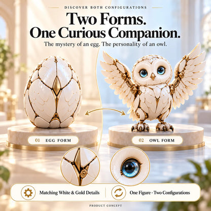 🦉 Mechanical Owl Egg – Transform & Reveal the Snowy Owl Inside 🥚✨