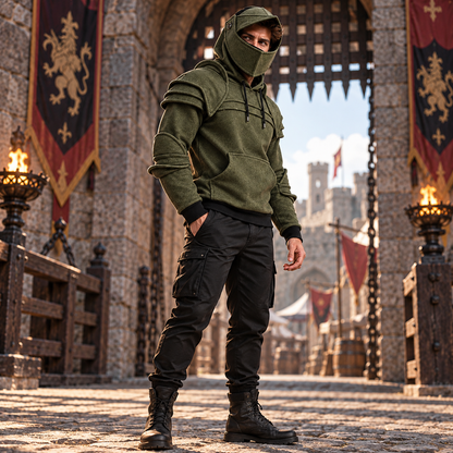🛡️ Medieval Knight Armor Hoodie – Detachable Helmet Design