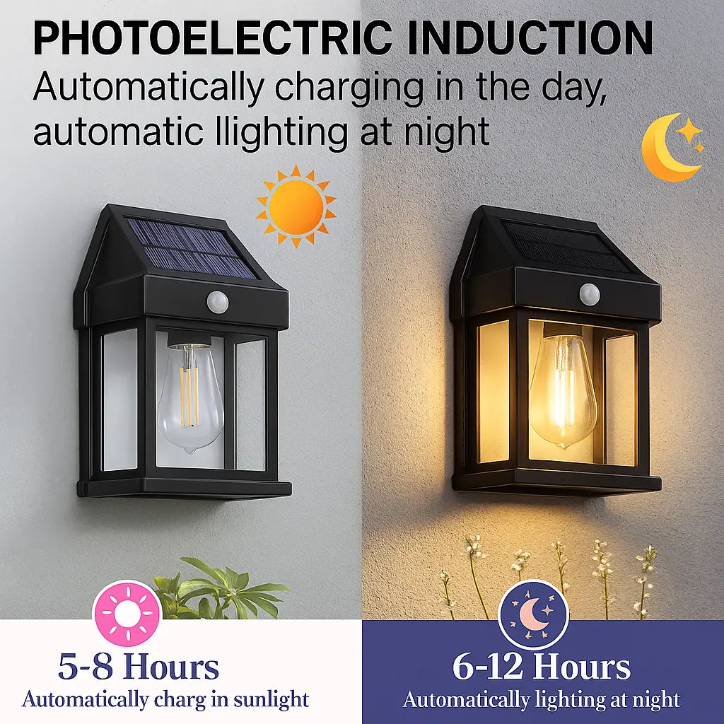 4 Pack Solar Outdoor Wall Lights with Motion Sensor - Waterproof IP65 Garden Security Lighting, 3 Modes Auto Dusk to Dawn, Wireless Decorative Lamp for Patio, Villa, Pathway