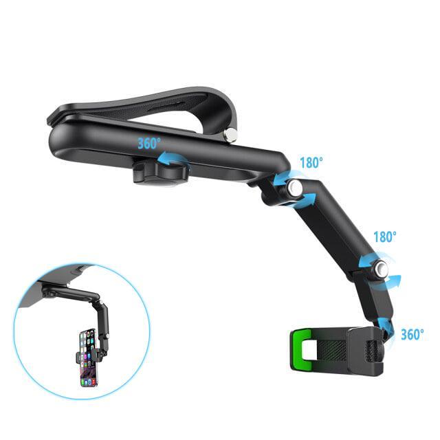 🚗📱 1080° Rotating Car Sun Visor Phone Holder – Adjustable Hands-Free Phone Mount ✨