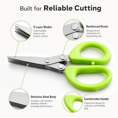 ✂️5-Blade Stainless Steel Herb Scissors with Protective Sheath✨