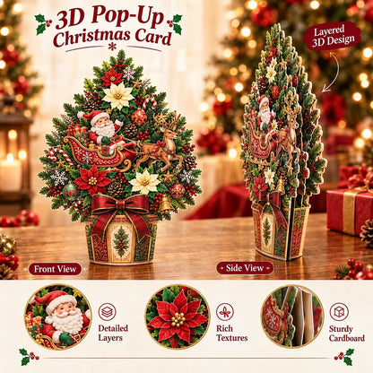 🔥 Pop-Up 3D Christmas Tree Card ✨ Turns Into Freestanding Festive Table Decor🔥